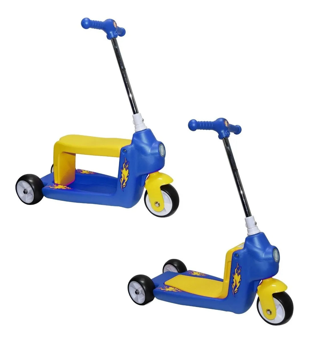 🛴 Monopatín y Montable 2 en 1 de 3 Ruedas Convertible
