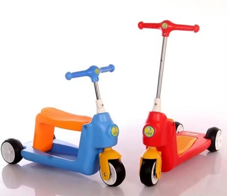 🛴 Monopatín y Montable 2 en 1 de 3 Ruedas Convertible