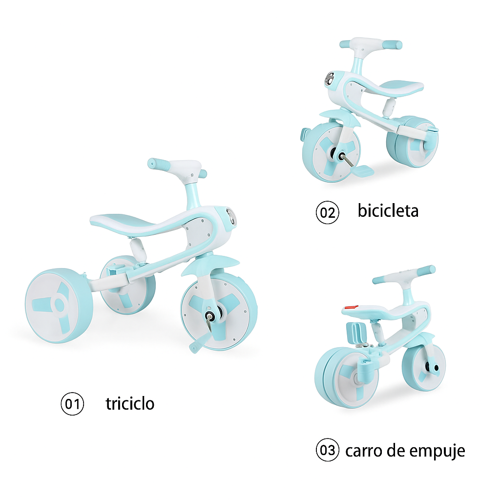 🚲 Triciclo Montable 3 en 1 🔊